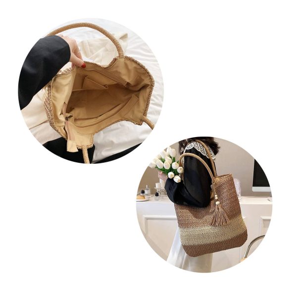 Large Capacity Summer Beach Weaving Bags with Tassels