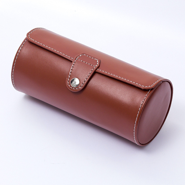 Pu Leather Travel Watch Roll Organizer Display Case