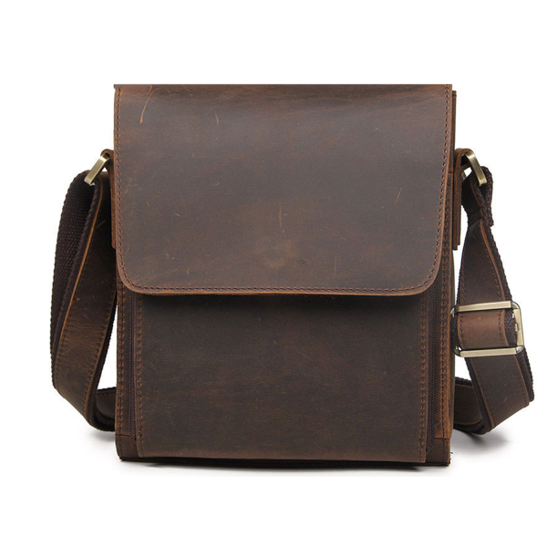 Vintage Leather Crossbody Bag for Men