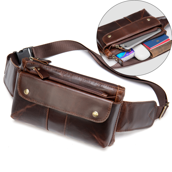 Custom Top-Layer Cowhide Leather Fanny Pack