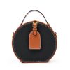 Genuine Leather Round hand-held women's Crossbody bag