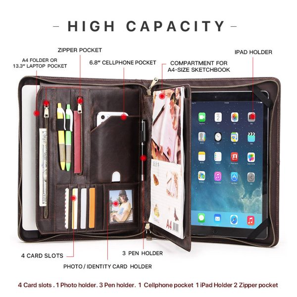 Genuine Leather 13.3/12.9 inches A4 Messenger Laptop Sleeves