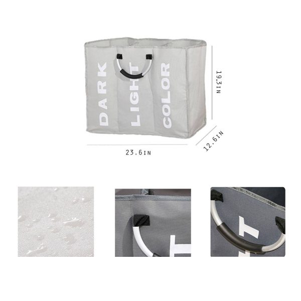 3-Section Foldable Laundry Bag