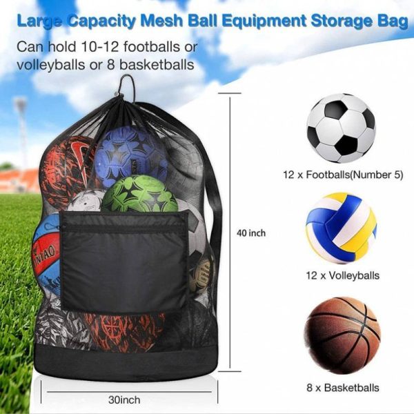 Large Mesh Drawstring Sling Ball Bag