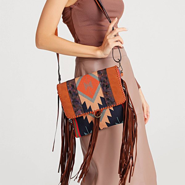 Cotton Colorful hand-woven and linen cross-body bag