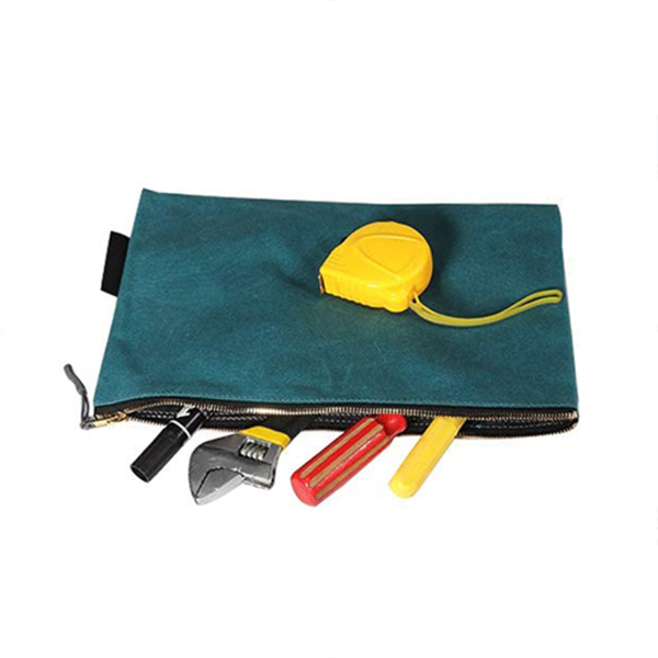 Flat Canvas Utility Pouch with Zipper