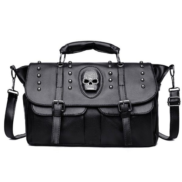PU Punk vintage shoulder biker diagonal bag