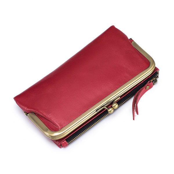 Geniunne Leather long handheld wallet