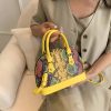 PU Contrasting snakeskin one-shoulder cross-body bag
