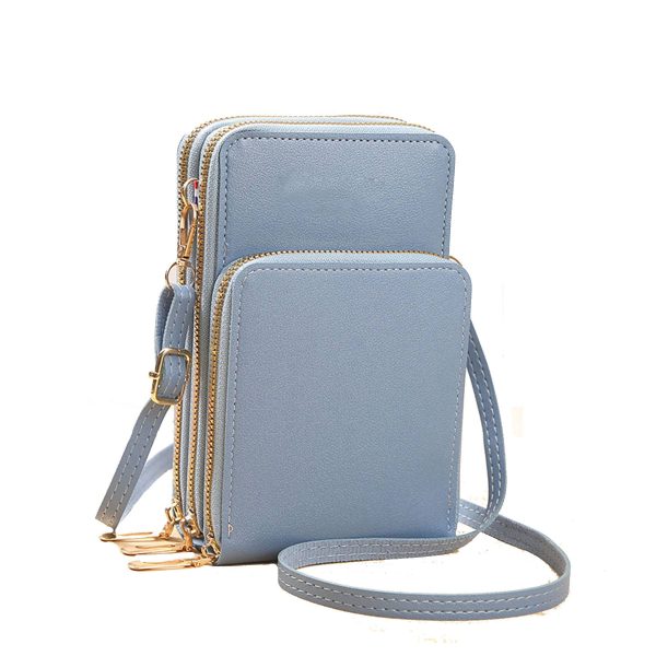 PU leather touch screen crossbody cell phone bag