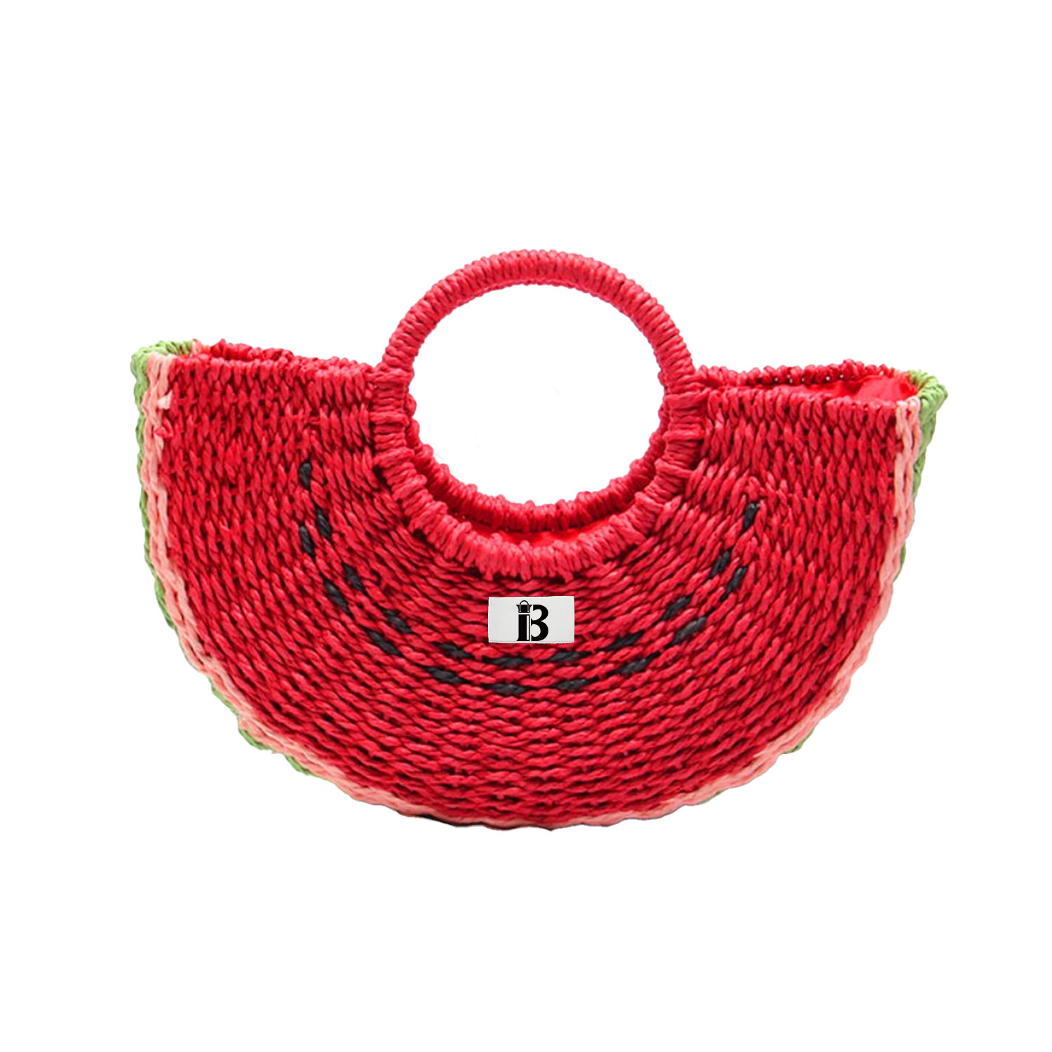 Semi-circle Rattan Watermelon Straw Handbags