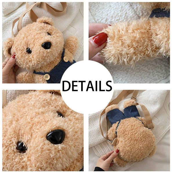 Cotton Cute strap bear plush doll cross-body shoulder bag