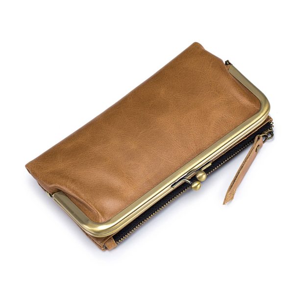 Geniunne Leather long handheld wallet