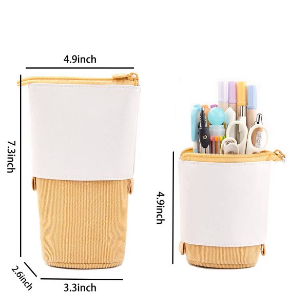 PU Corduroy Expandable Pen Case