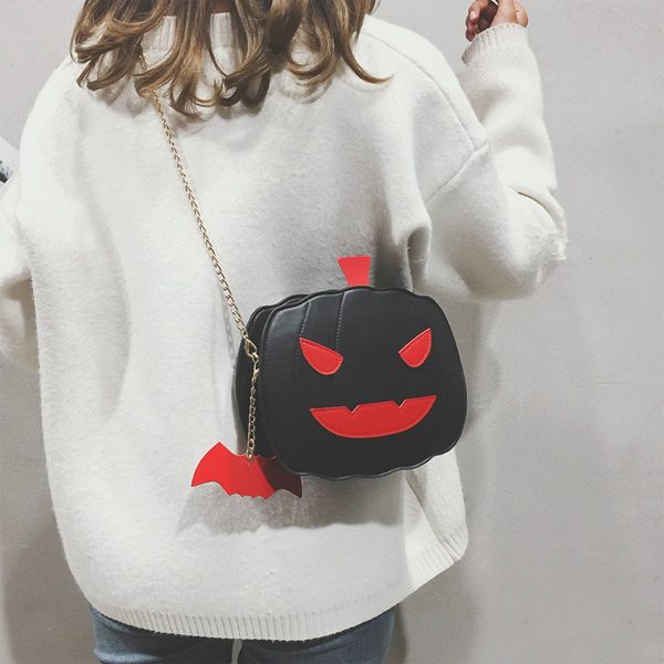 PU leather Pumpkin Purse cross-body bag for halloween