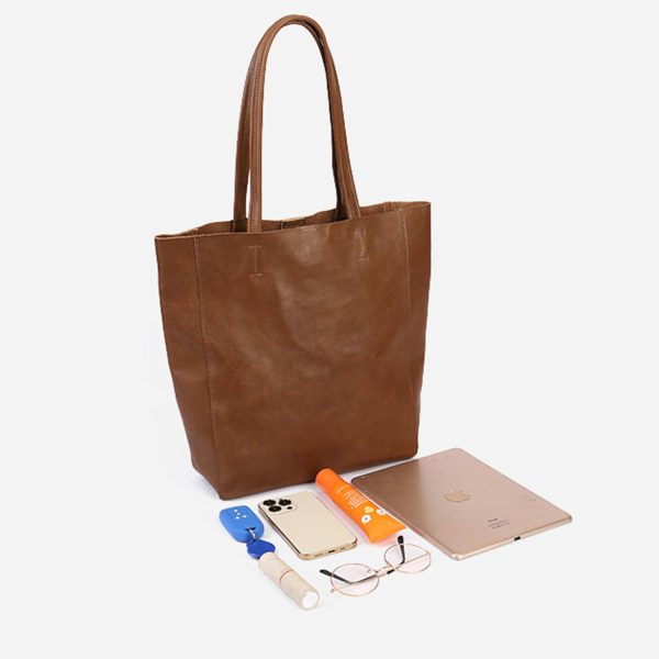 Genuine Leather Tote Bag Women Casual Handbag
