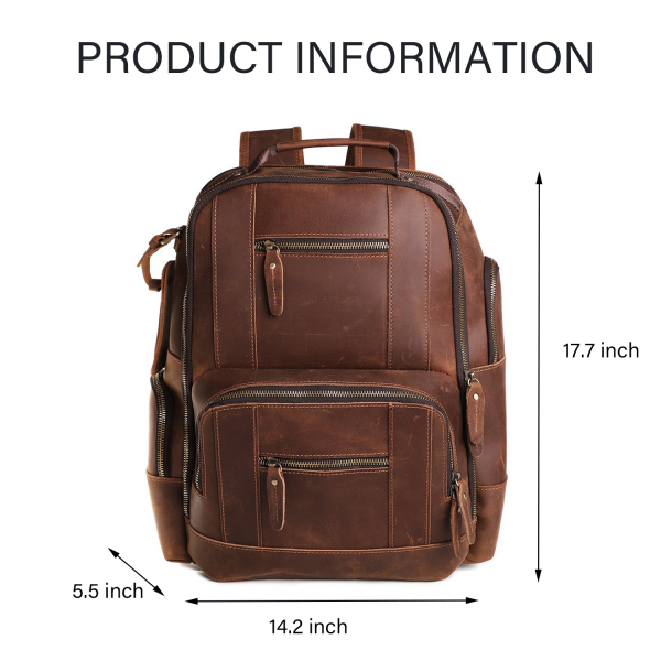 Vintage Genuine Leather Laptop Backpack
