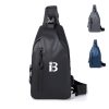 Oxford Sling Chest bag For Men with USB Charging Port