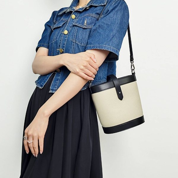 Genuine leather  Bucket Crossbody Shoulder Bag for Women