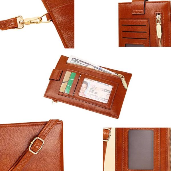 Women's Soft PU Leather Wallet Crossbody Bag Phone Purse