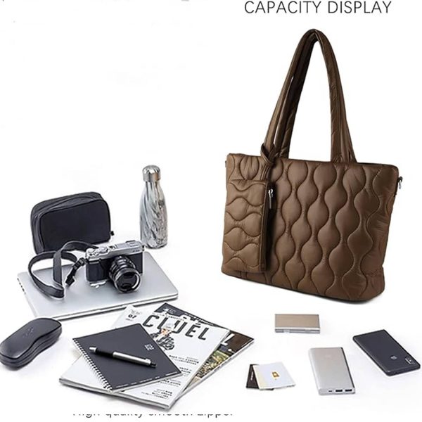 PU Puffer Tote Bag with zipper for Women
