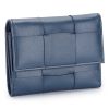 Genuine Leather Stylishly woven short coin purse