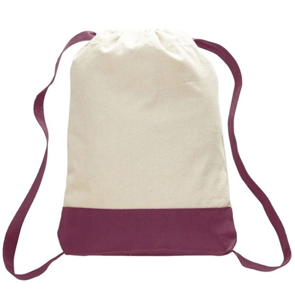 Two Color Canvas Sports Drawstring Bag