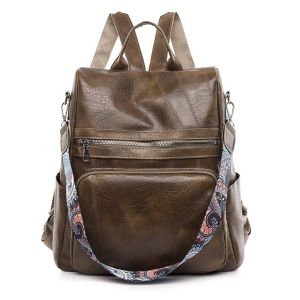 Polyurethane Women Waterproof Purse Travel Backpack