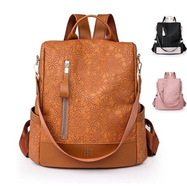 8ca66076-6b01-4685-b402-0dea16cf3d2d_1.jpg PU Leather Leisure Retro Outdoor Travel Backpack