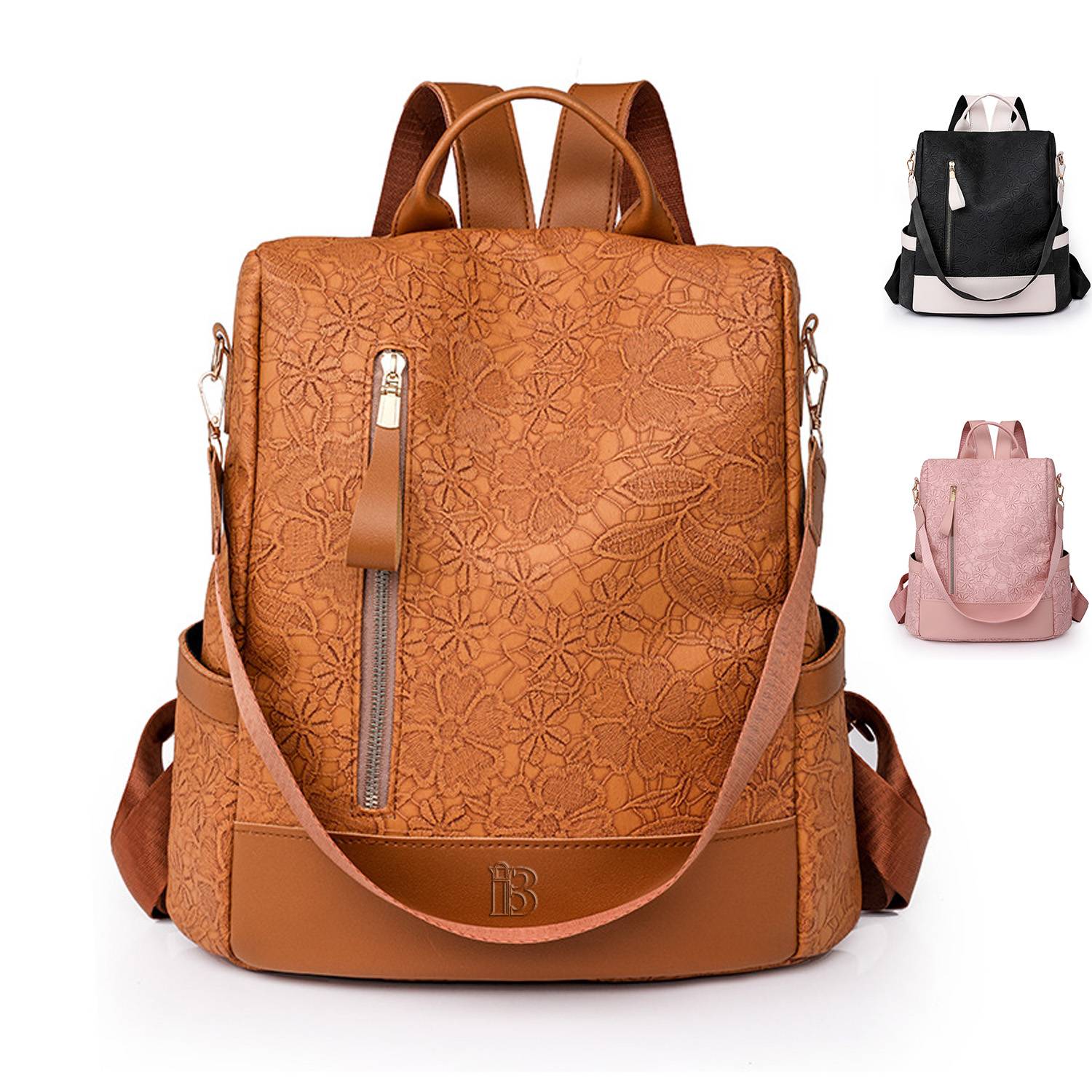 PU Leather Leisure Retro Outdoor Travel Backpack