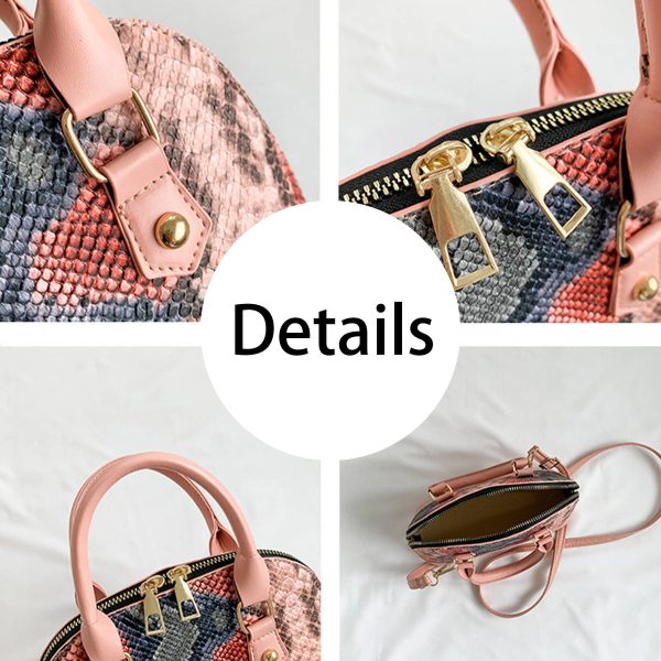 PU Contrasting snakeskin one-shoulder cross-body bag