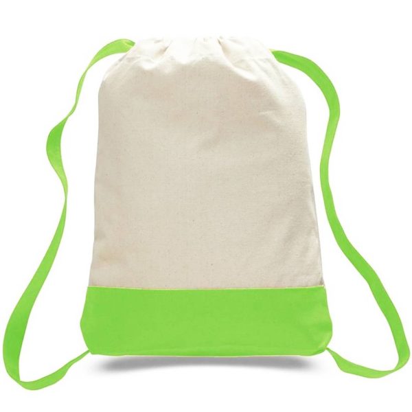 Two Color Canvas Sports Drawstring Bag