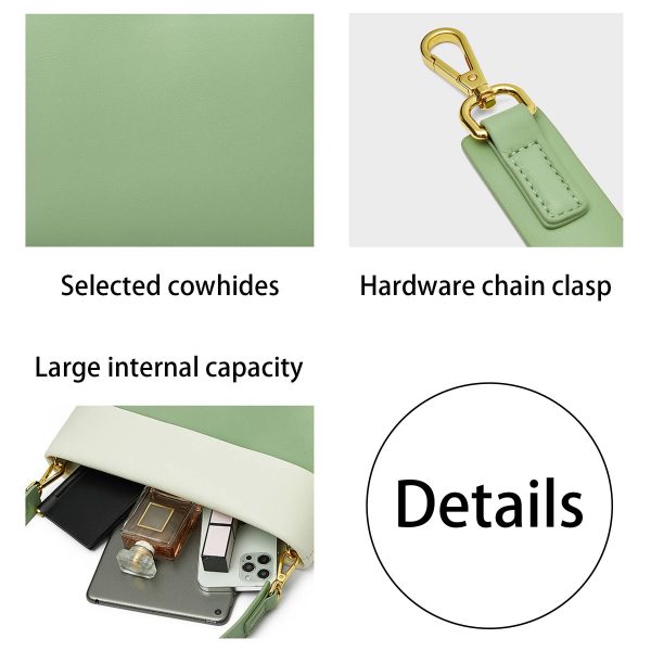 Genuine Leather Color-block shoulder commuter cross-body bag