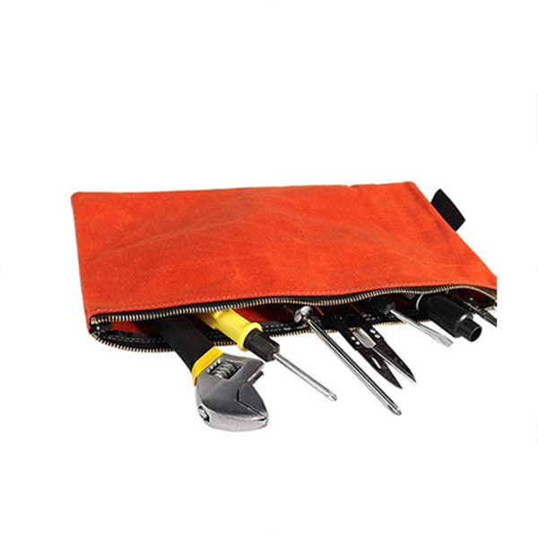 Flat Canvas Utility Pouch with Zipper