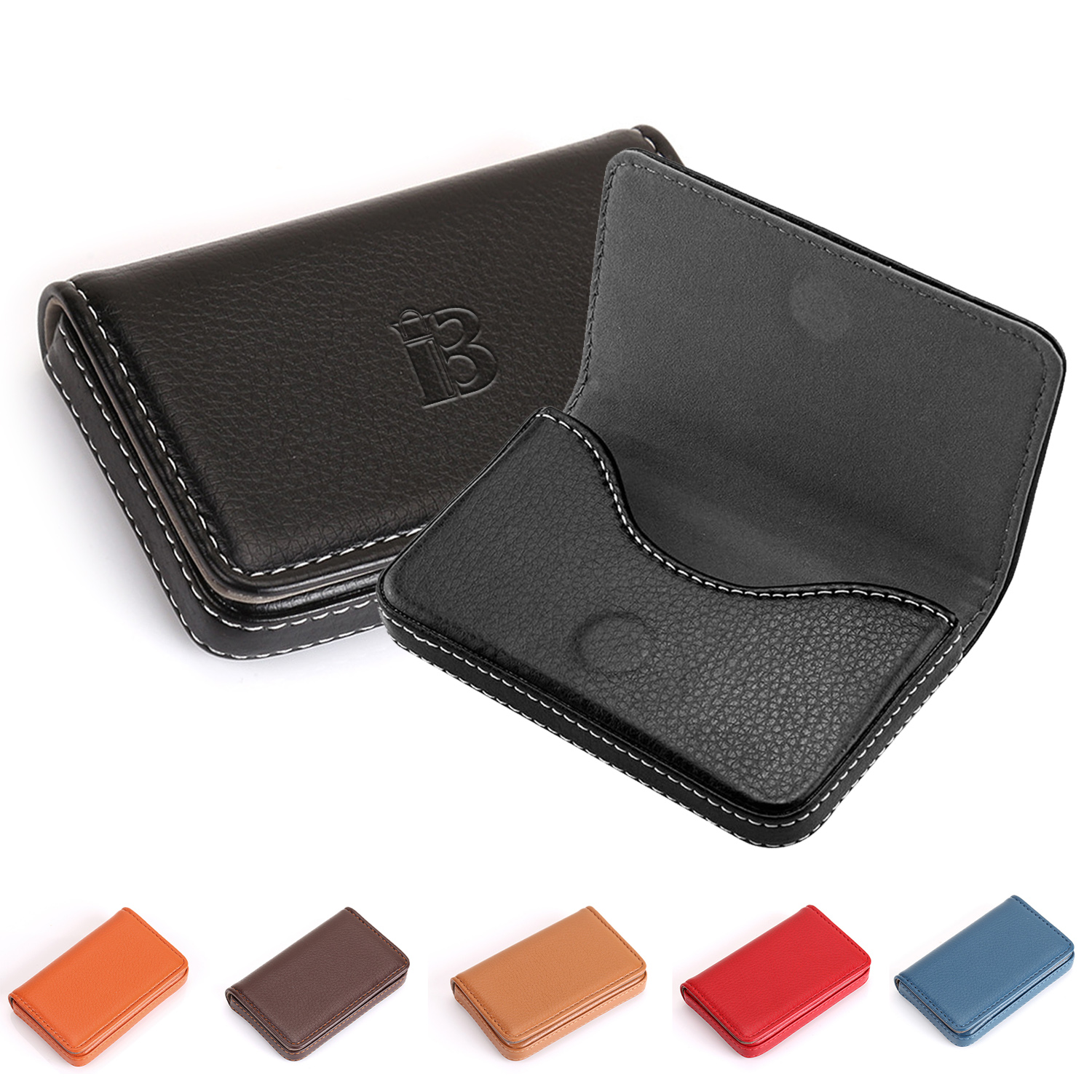 PU leather magnetic business card bag wallet