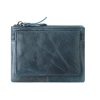 Genuine Leather 2 Zipper Coin Purse Wallet