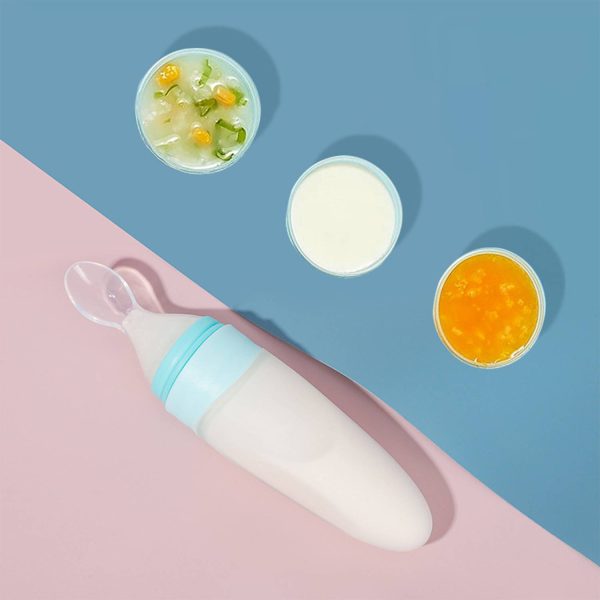 Baby Silicone Rice Paste Spoon Squeeze