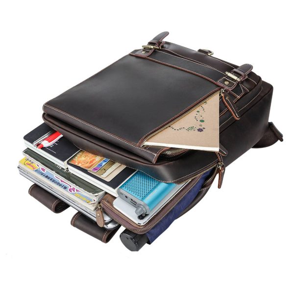 Genuine leather backpack for man