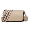 Faux Leather stylish wide shoulder strap cross-body bag