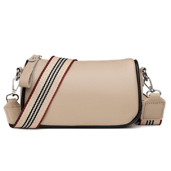 Faux Leather stylish wide shoulder strap cross-body bag