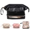 PU Leather Double Layer Cosmetic Bag