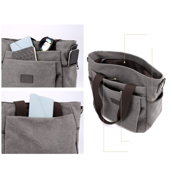 Crossbody Bag with Pockets and Shoulder Strap