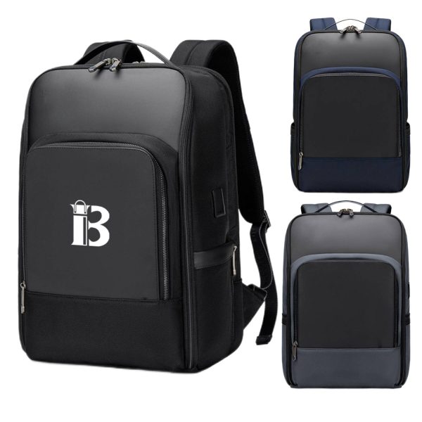 Waterproof Polyester Backpack With Usb Charging Port