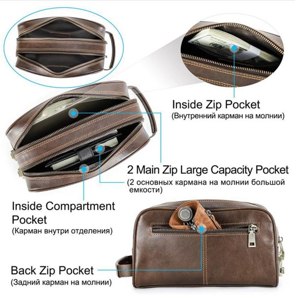Genuine Leather Front Combination lock Pocket Wallets