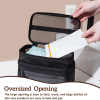Large Capacity Portable Double Layer Mesh Cosmetics Bag