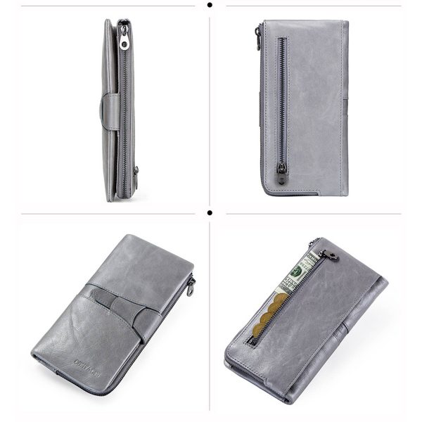 Genuine Leather Waterproof Large-capacity Buckled Wallet