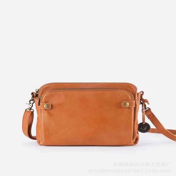 PU Leather 3 Layer Crossbody Bag