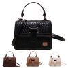 PU Leather Crossbody Bag Solid Color Elegant for Women