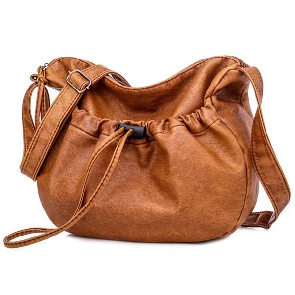 PU Leather Crossbody Drawstring Bags for women