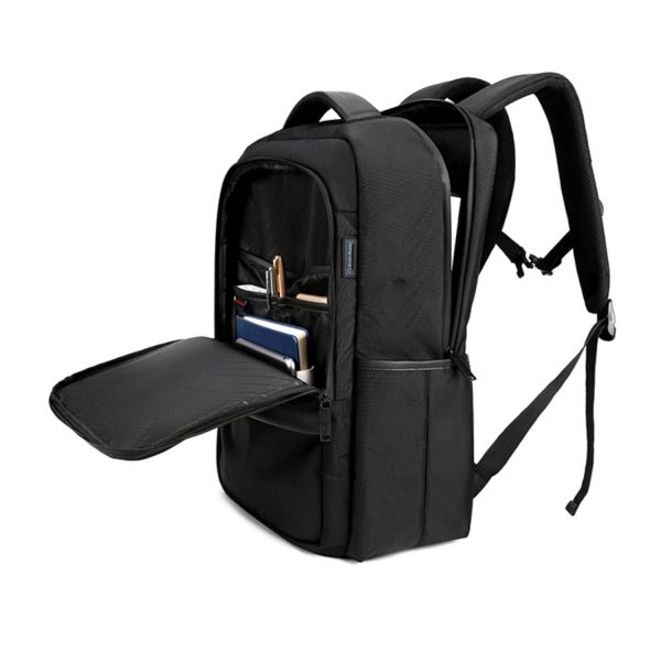 Business Notebook Polyester Backpack With USB Charging Port